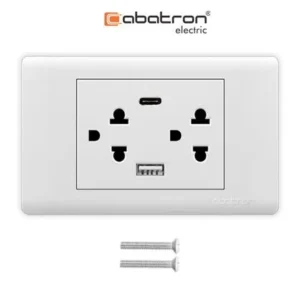 Tomacorriente Doble Empotrable +USB Abatron Platinum