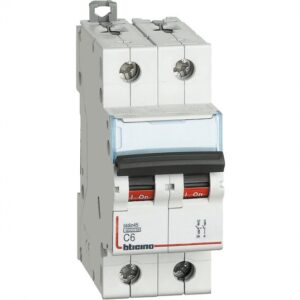 Btdin - Interruptor magnetotérmico c6 2p - 6A 400V CA - Poder de corte 10kA - Montaje en carril din