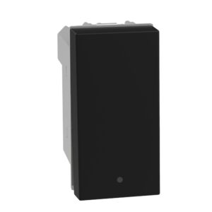 Matixgo - Interruptor simple 1M 10AX negro - 250V CA - Montaje empotrado - Balancín robusto