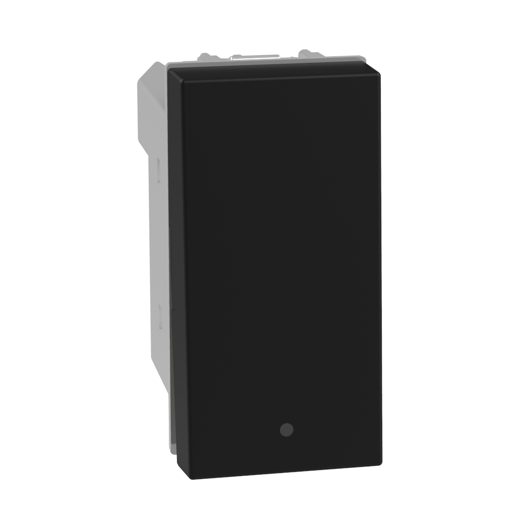 Matixgo - Interruptor simple 1M 10AX negro - 250V CA - Montaje empotrado - Balancín robusto