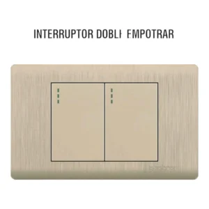 Interruptor Doble Empotrable Abatron Platinum Dorado